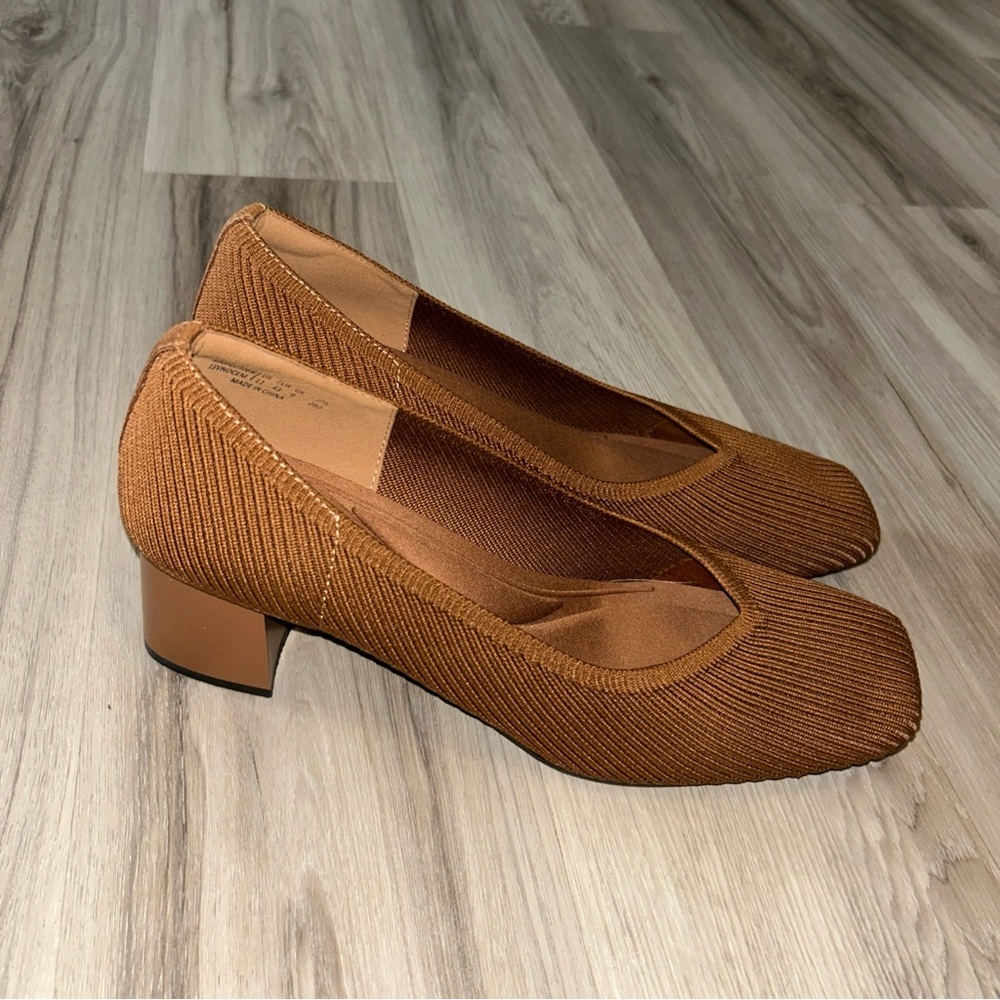 Elegant Brown Women's Block Heel Shoes breathable all day support